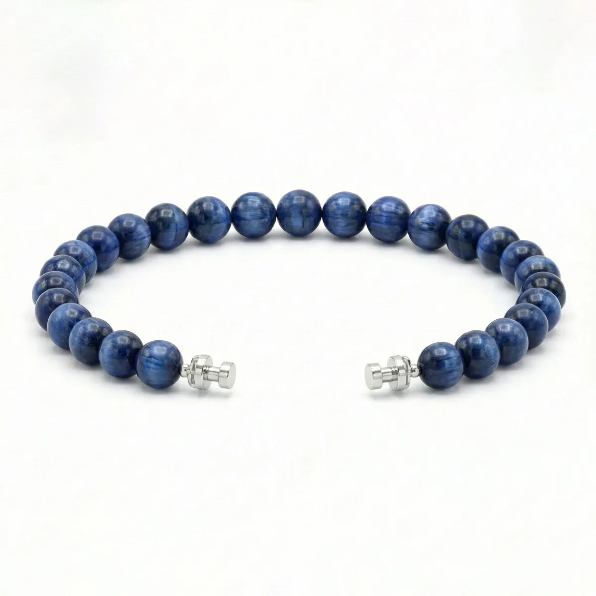 Regalia 6mm Kyanite Bead Bracelet 925 Silver Link – Viktor Alexander