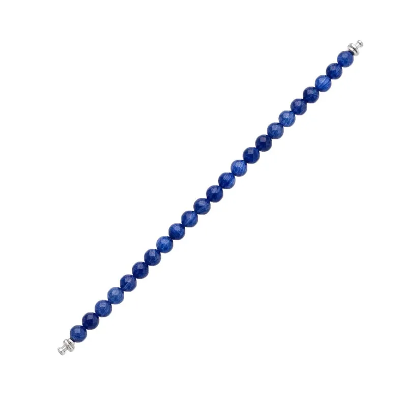 Regalia 6mm Kyanite Bead Bracelet 925 Silver Link