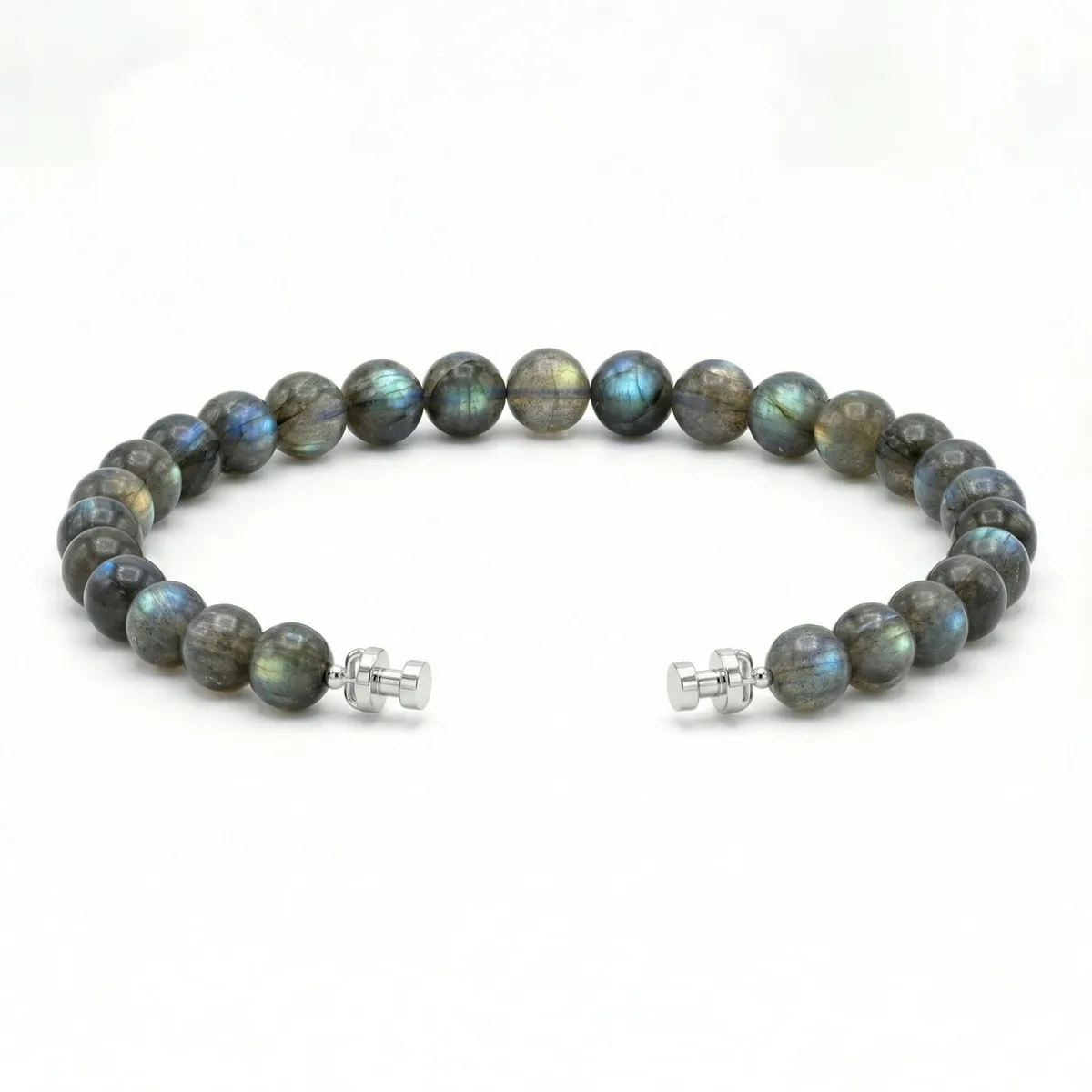 Regalia 6mm Labradorite Bead Bracelet 925 Silver Link – Viktor Alexander