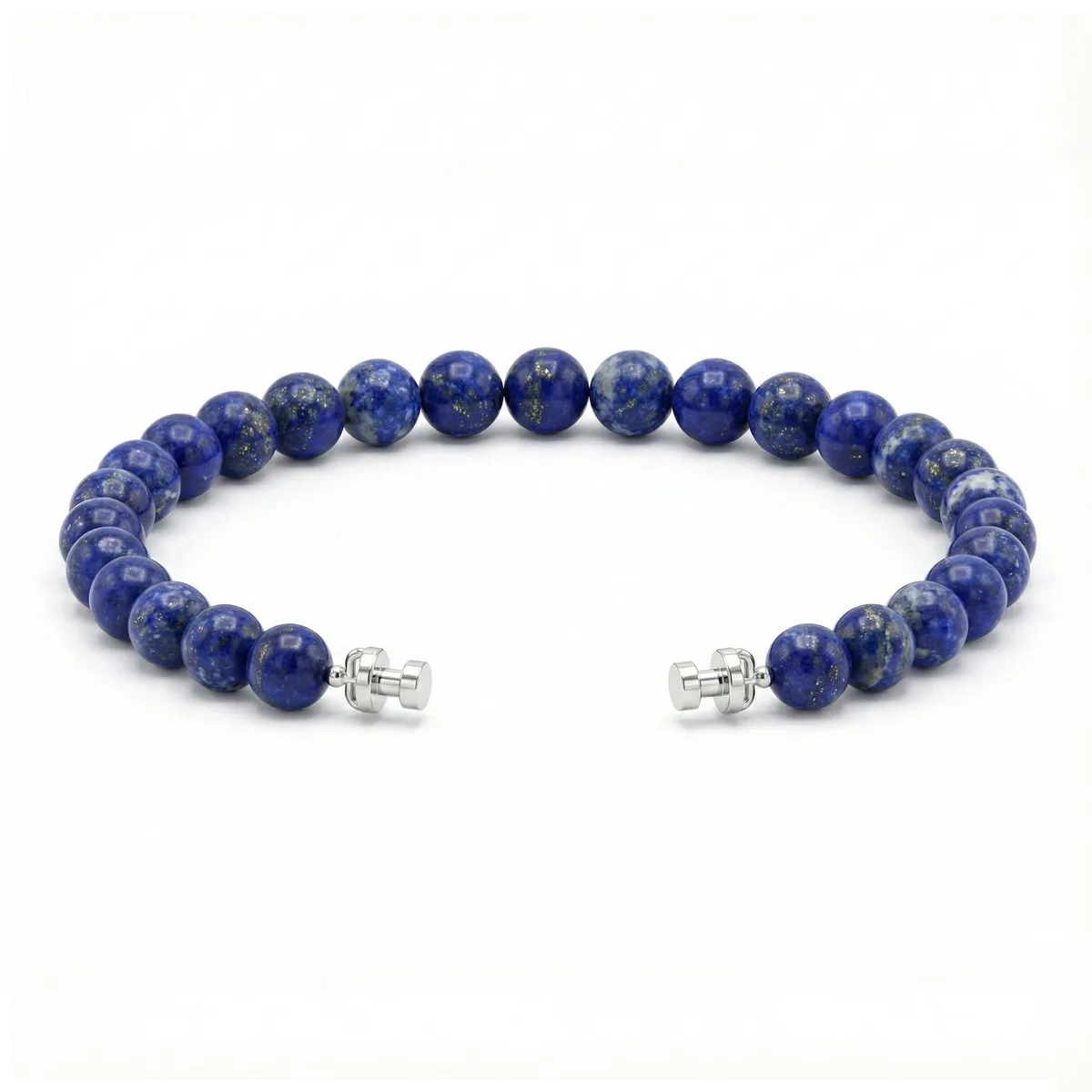 Regalia 6mm Lapis Lazuli Bead Bracelet 925 Silver Link – Viktor Alexander