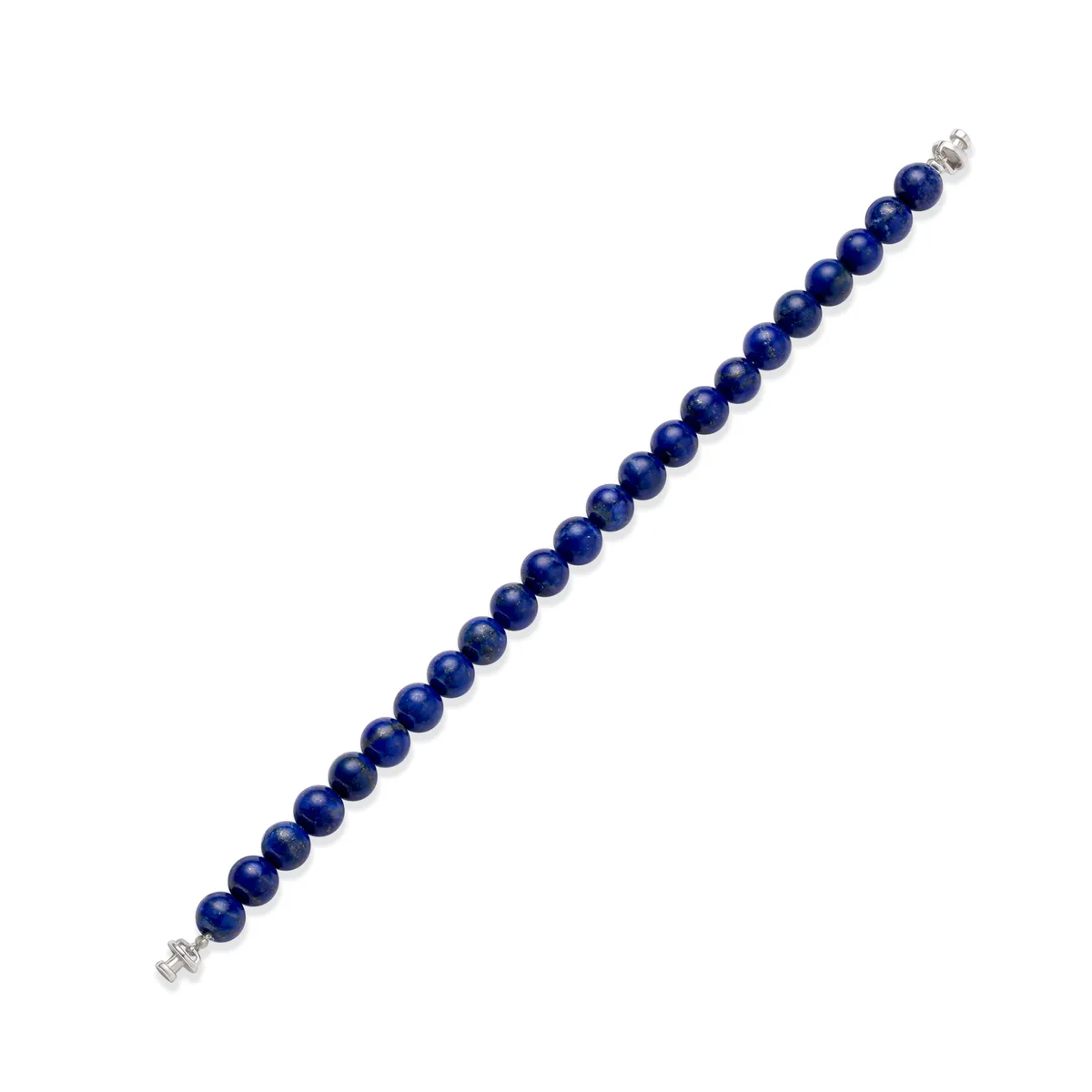 Regalia 6mm Lapis Lazuli Bead Bracelet 925 Silver Link, view 2 – Viktor Alexander