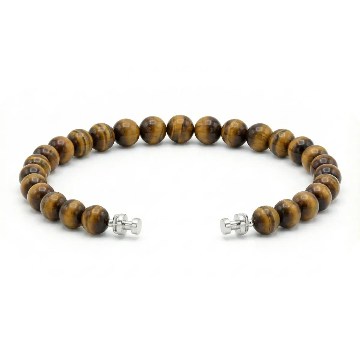 Regalia 6mm Tiger’s Eye Bead Bracelet 925 Silver Link – Viktor Alexander