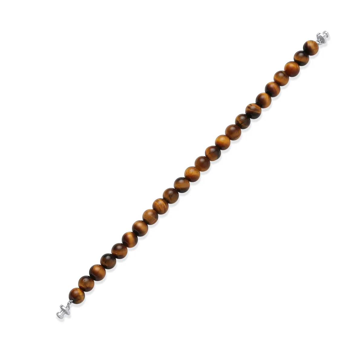Regalia 6mm Tiger’s Eye Bead Bracelet 925 Silver Link, view 2 – Viktor Alexander