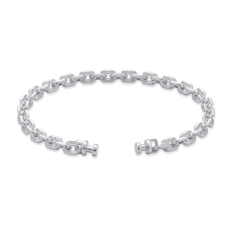 Regalia 925 Silver Diamond Cable L Chain Link Bracelet