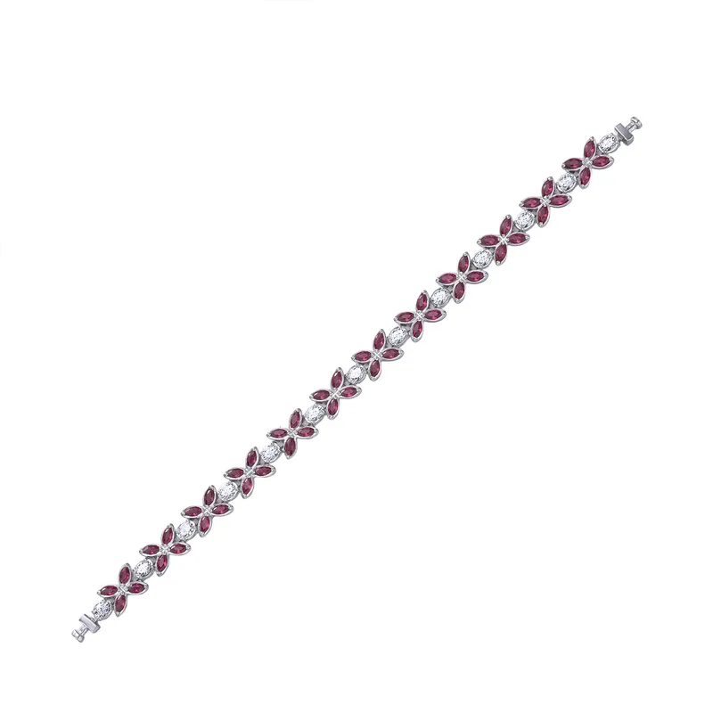 Regalia Platinum PT950 Flora L Ruby Eternity Bracelet