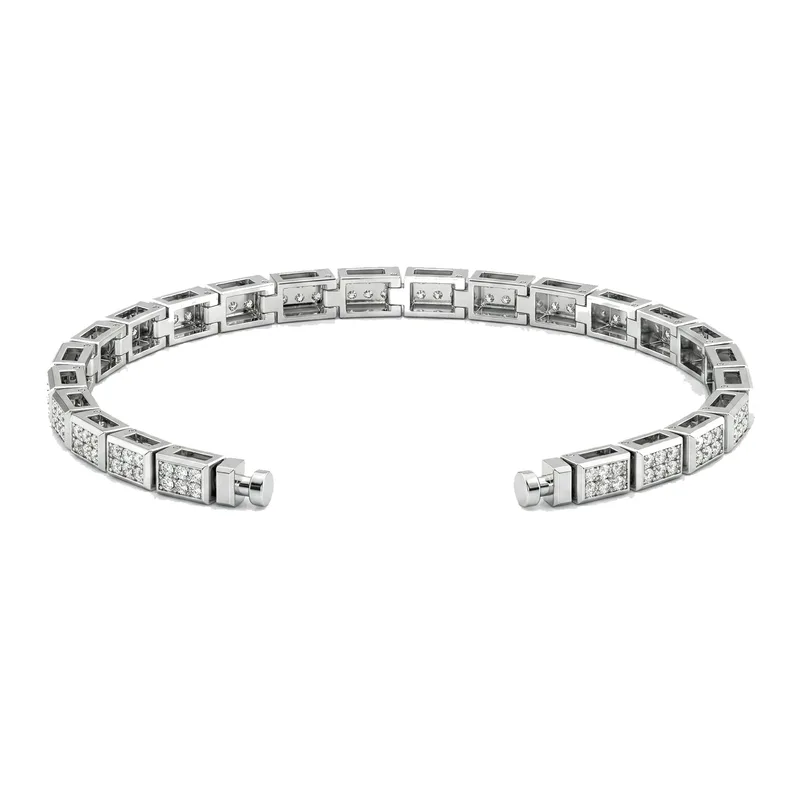 Regalia Platinum PT950 Diamond Pave Rectangular Eternity Bracelet