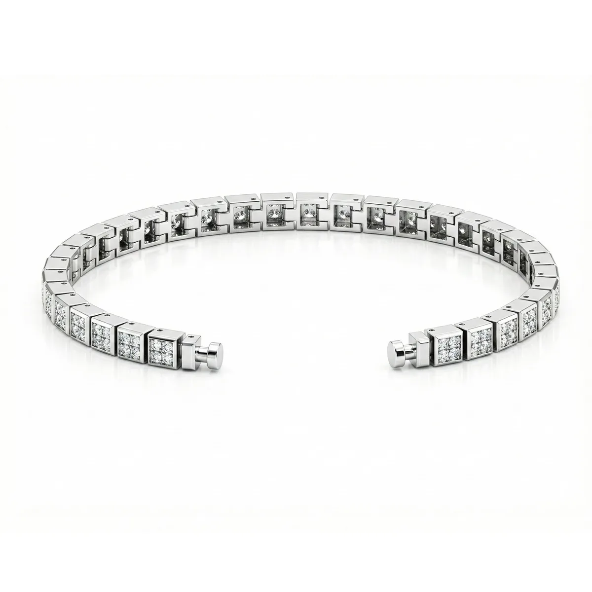 Regalia Platinum PT950 Diamond Pave Square Eternity Bracelet – Viktor Alexander