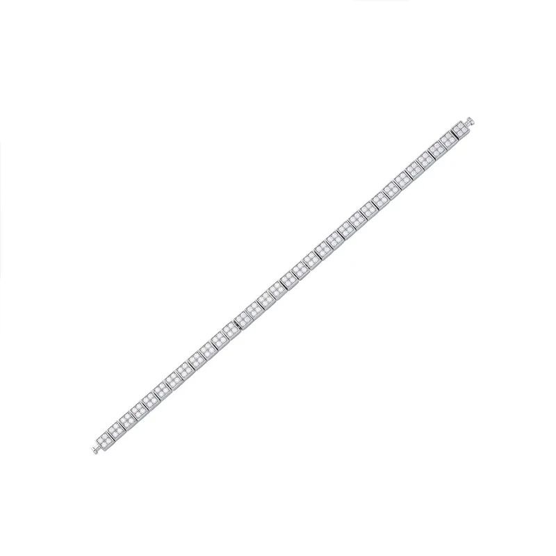 Regalia Platinum PT950 Diamond Pave Square Eternity Bracelet