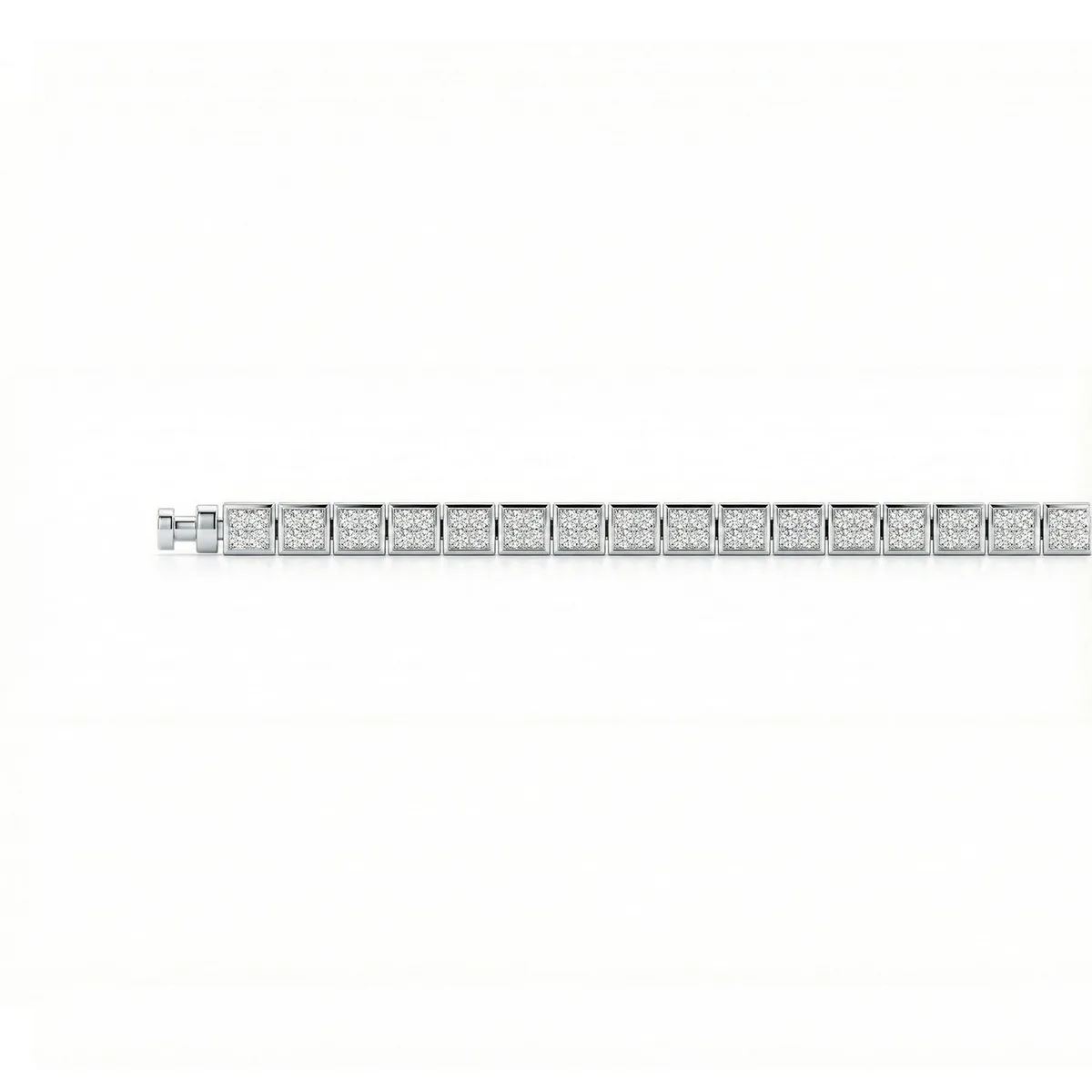 Regalia Platinum PT950 Diamond Pave Square Eternity Bracelet, view 3 – Viktor Alexander