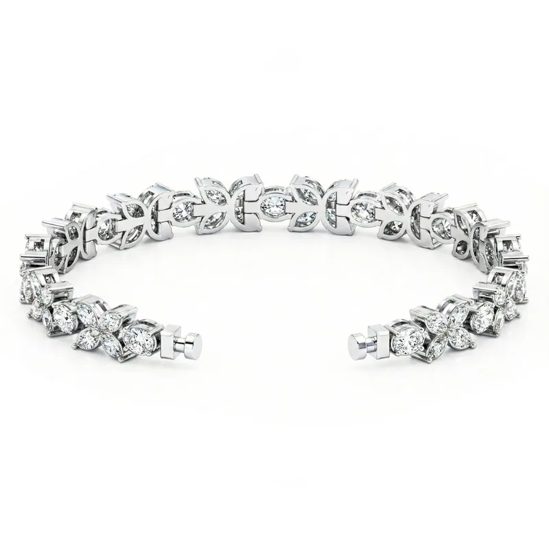 Regalia Platinum PT950 Flora L Diamond Eternity Bracelet