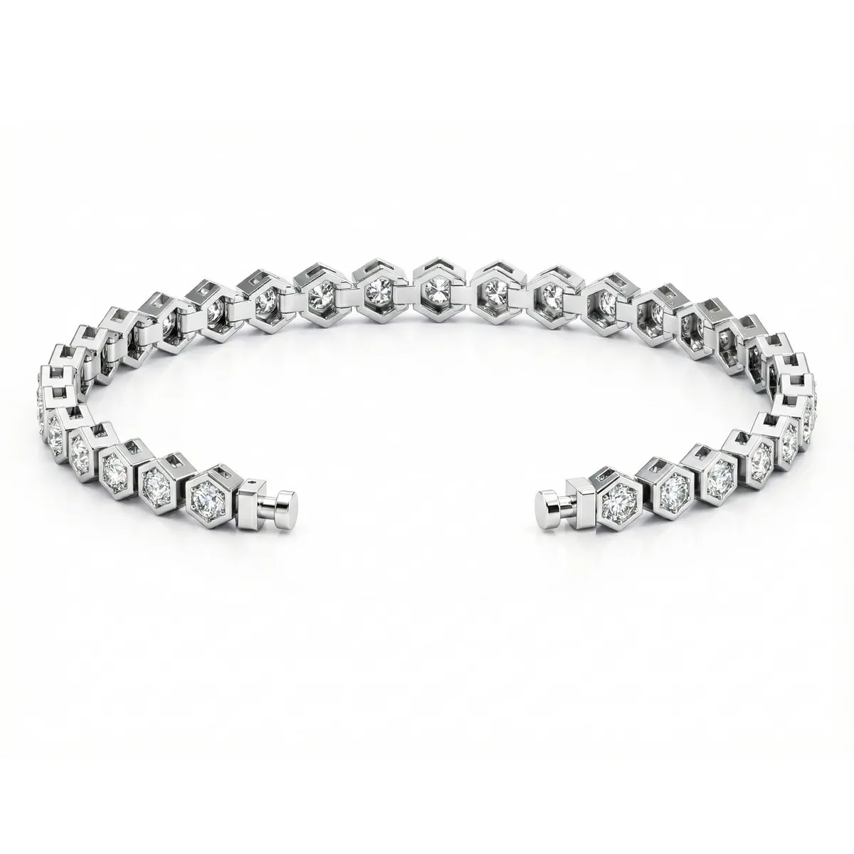 Regalia Platinum PT950 Hexagon Pave Diamond Eternity Bracelet – Viktor Alexander