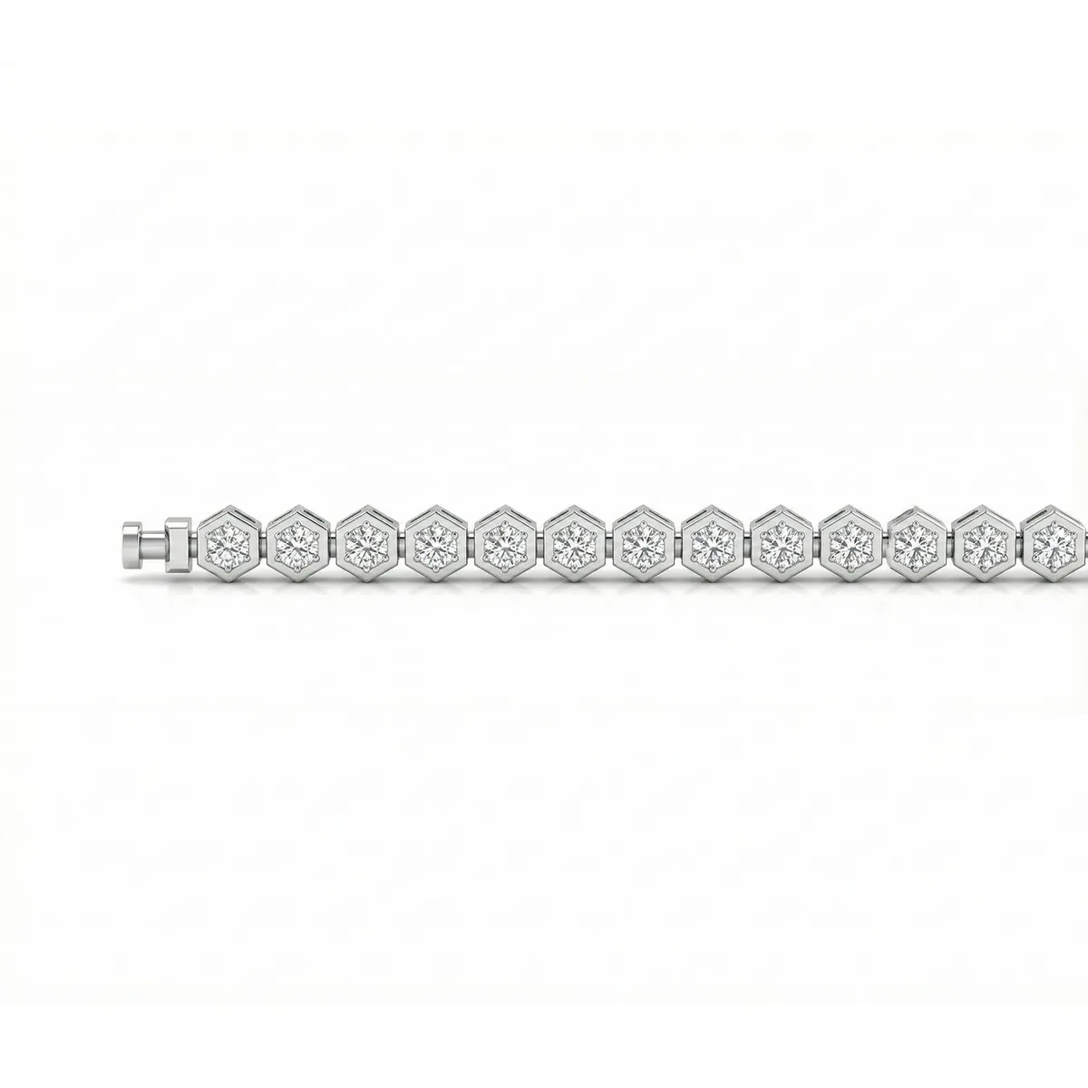 Regalia Platinum PT950 Hexagon Pave Diamond Eternity Bracelet, view 3 – Viktor Alexander
