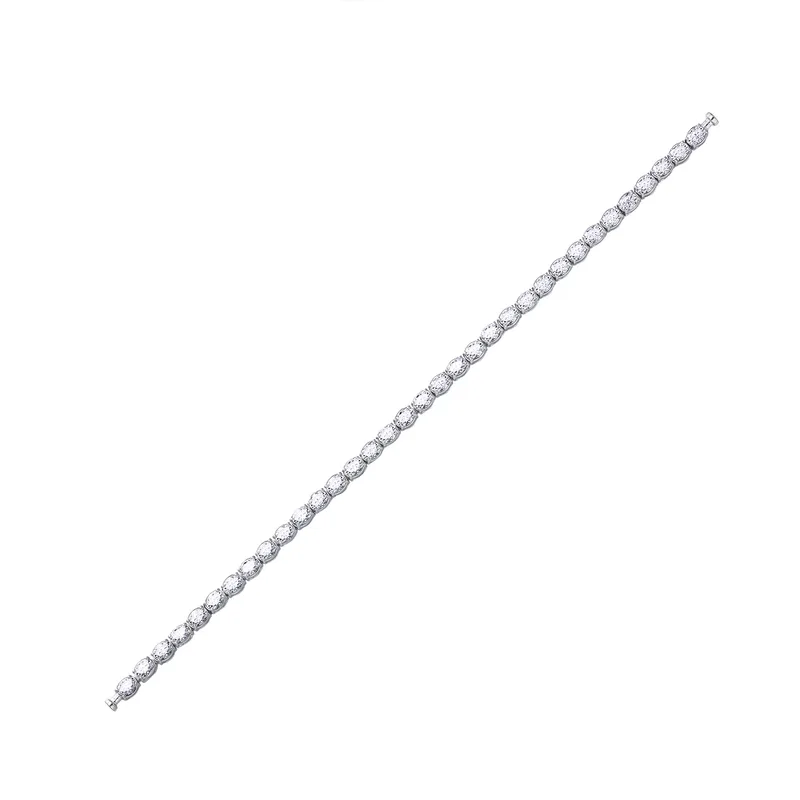 Regalia Platinum PT950 Oval Diamond Eternity Bracelet