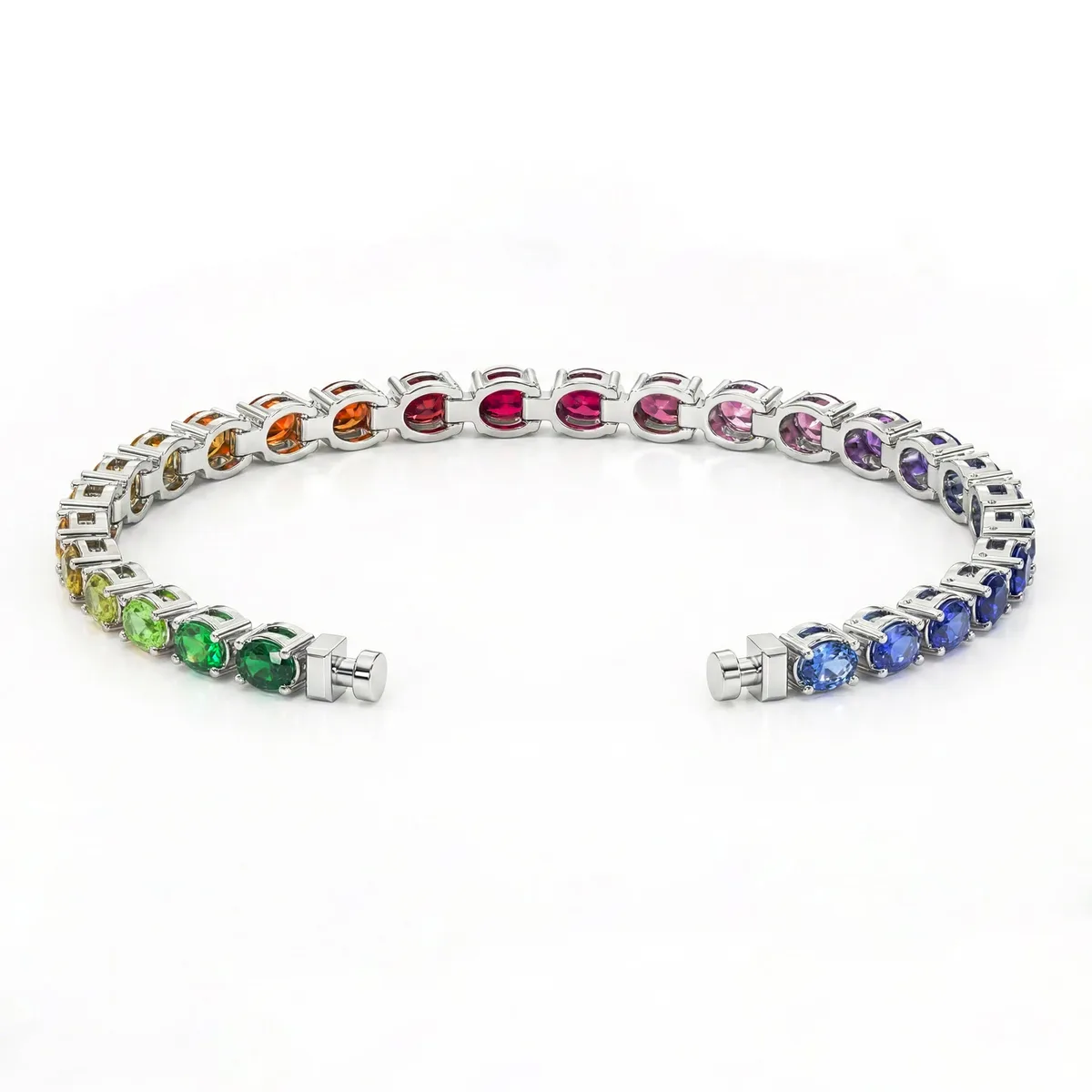 Regalia Platinum PT950 Oval Rainbow Sapphire Eternity Bracelet – Viktor Alexander