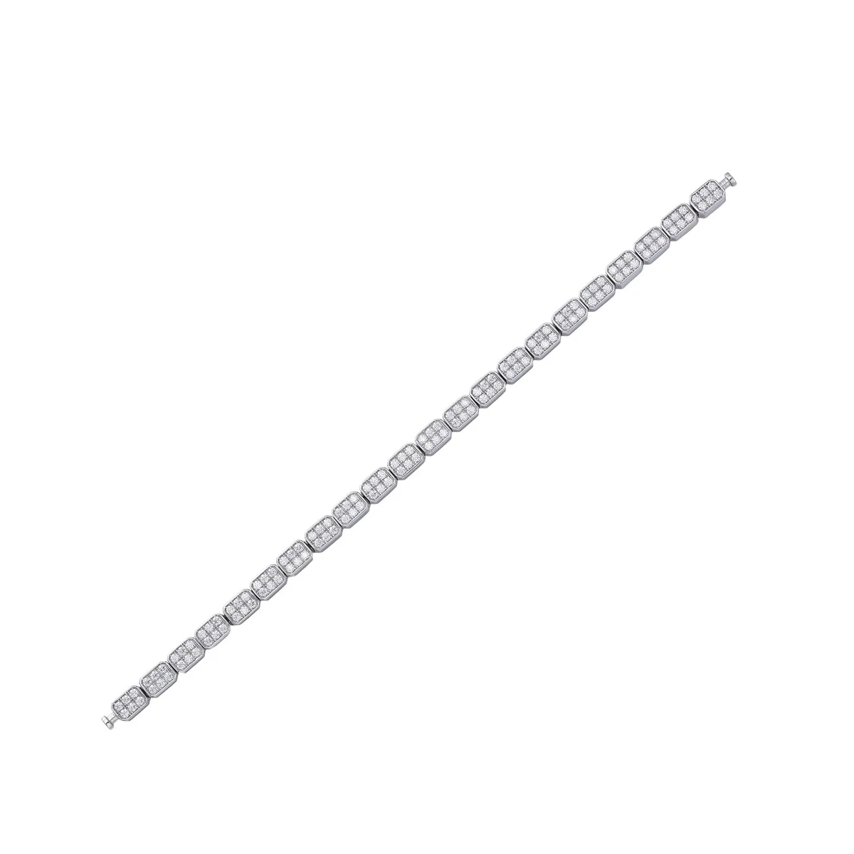 Regalia Platinum PT950 Diamond Pave Octagon Eternity Bracelet, view 2 – Viktor Alexander