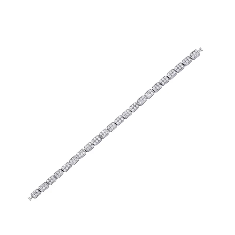 Regalia Platinum PT950 Diamond Pave Octagon Eternity Bracelet