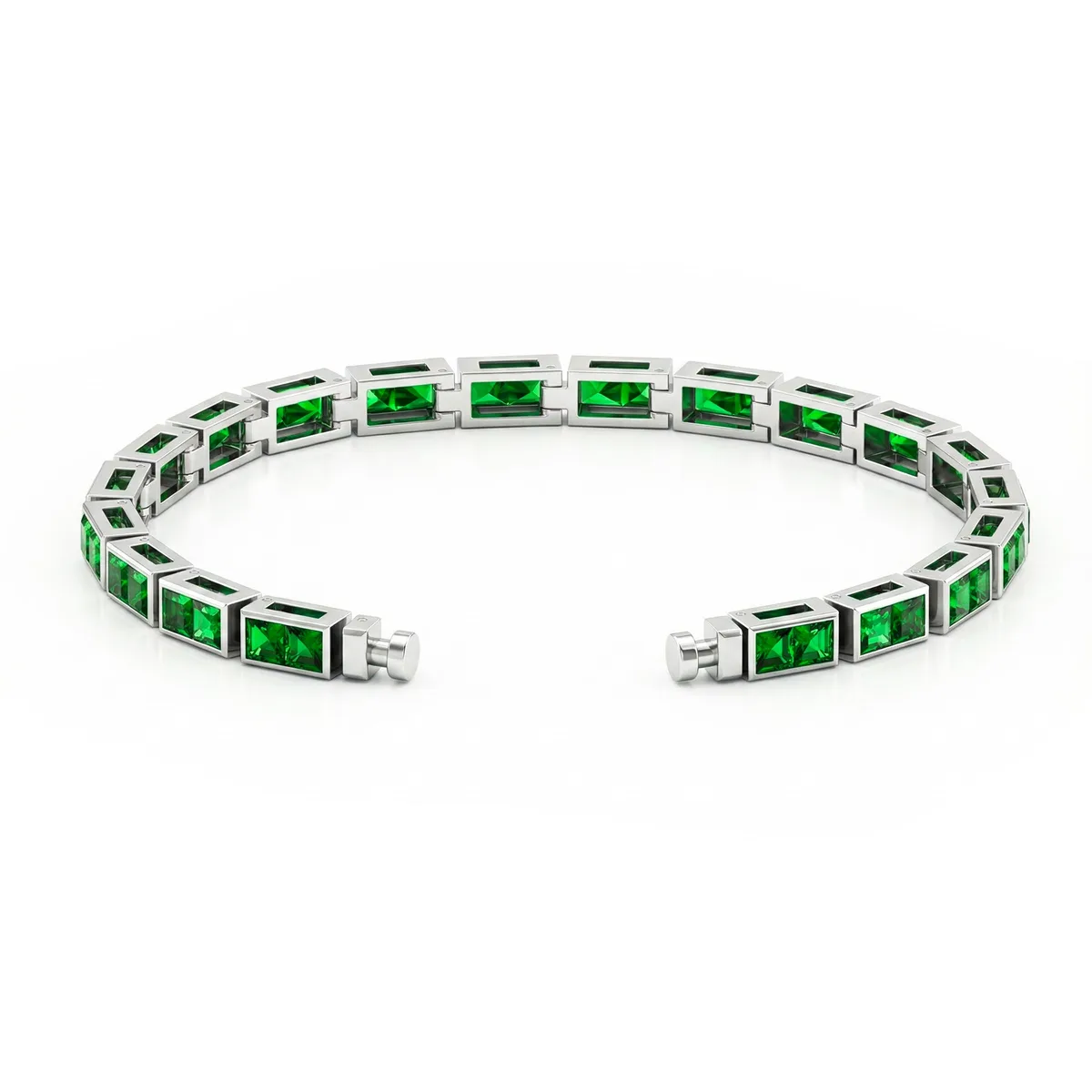 Regalia Platinum PT950 Square Tsavorites Eternity Bracelet – Viktor Alexander