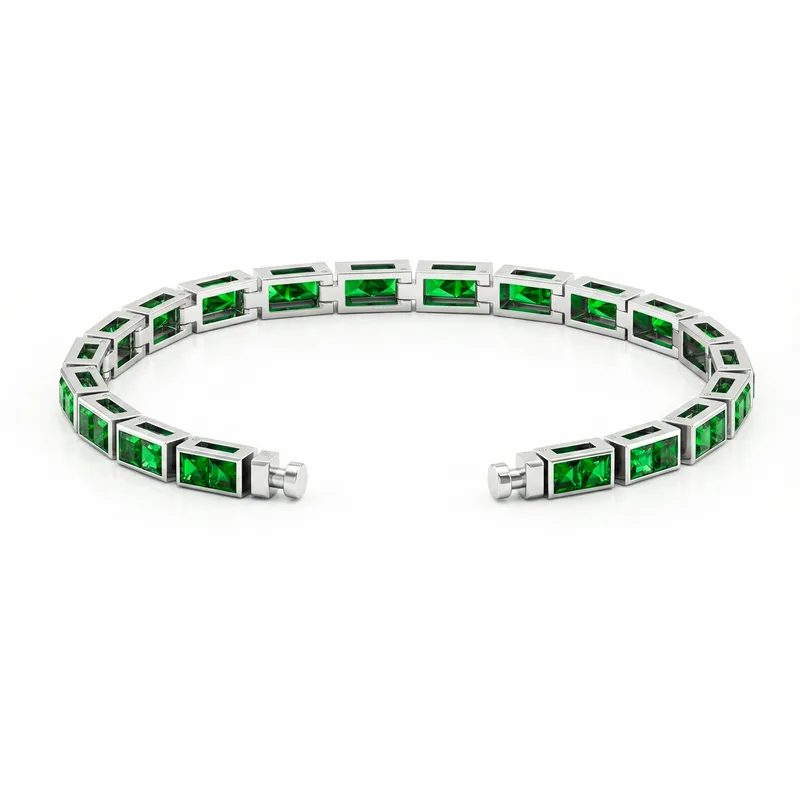 Regalia Platinum PT950 Square Tsavorites Eternity Bracelet