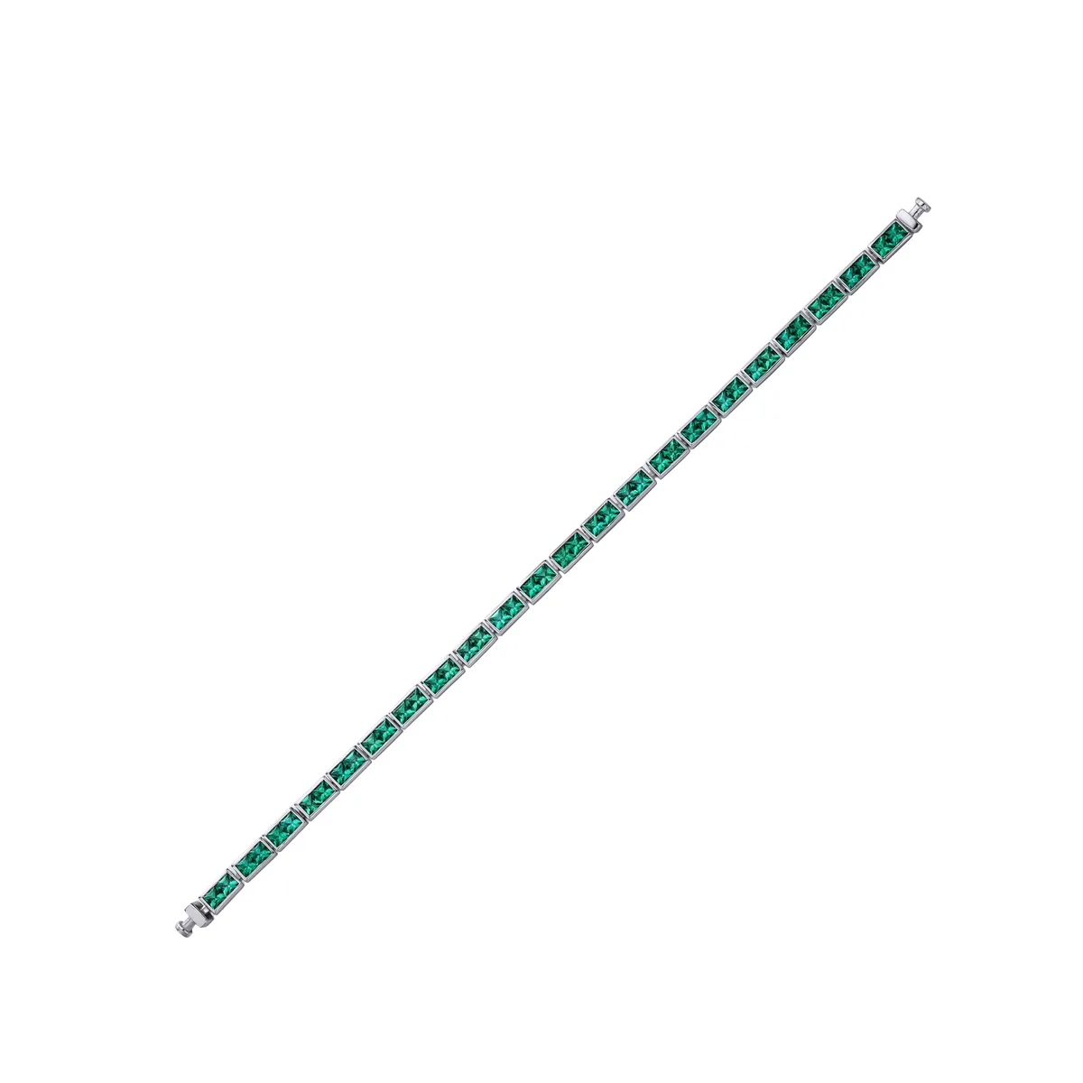 Regalia Platinum PT950 Square Tsavorites Eternity Bracelet, view 2 – Viktor Alexander