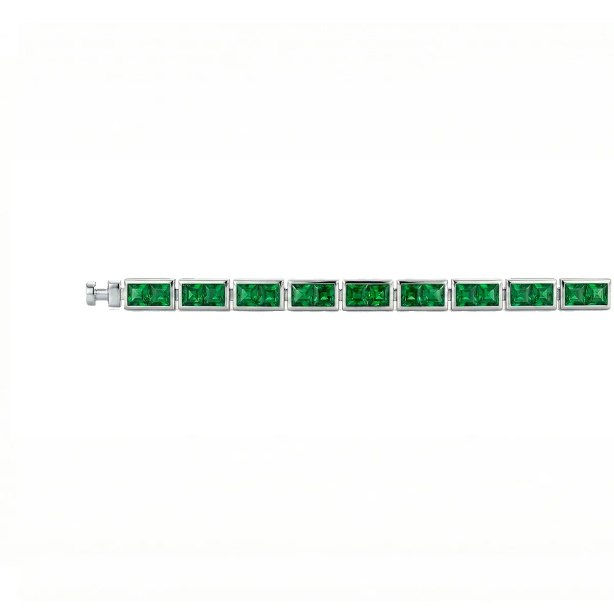 Regalia Platinum PT950 Square Tsavorites Eternity Bracelet, view 3 – Viktor Alexander