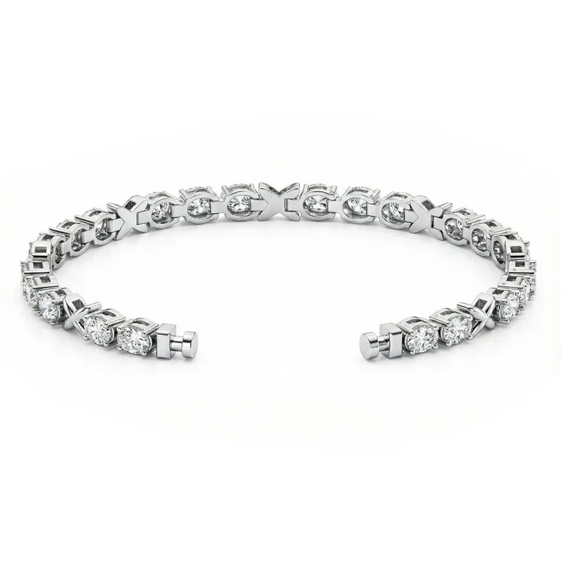 Regalia Platinum PT950 X-O43 Diamond Oval Eternity Bracelet