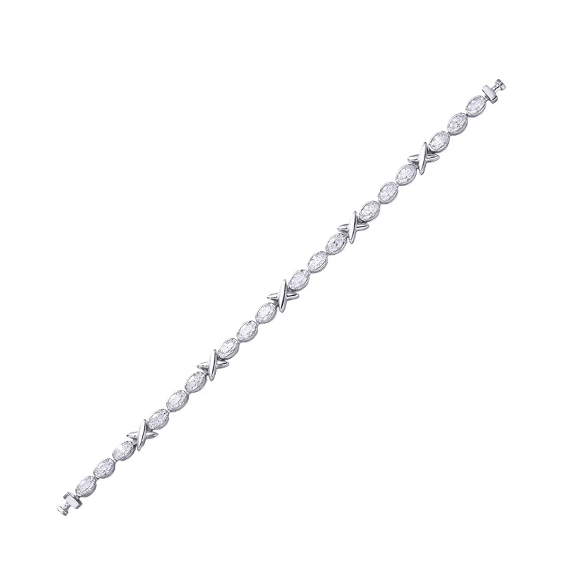 Regalia Platinum PT950 X-O43 Diamond Oval Eternity Bracelet