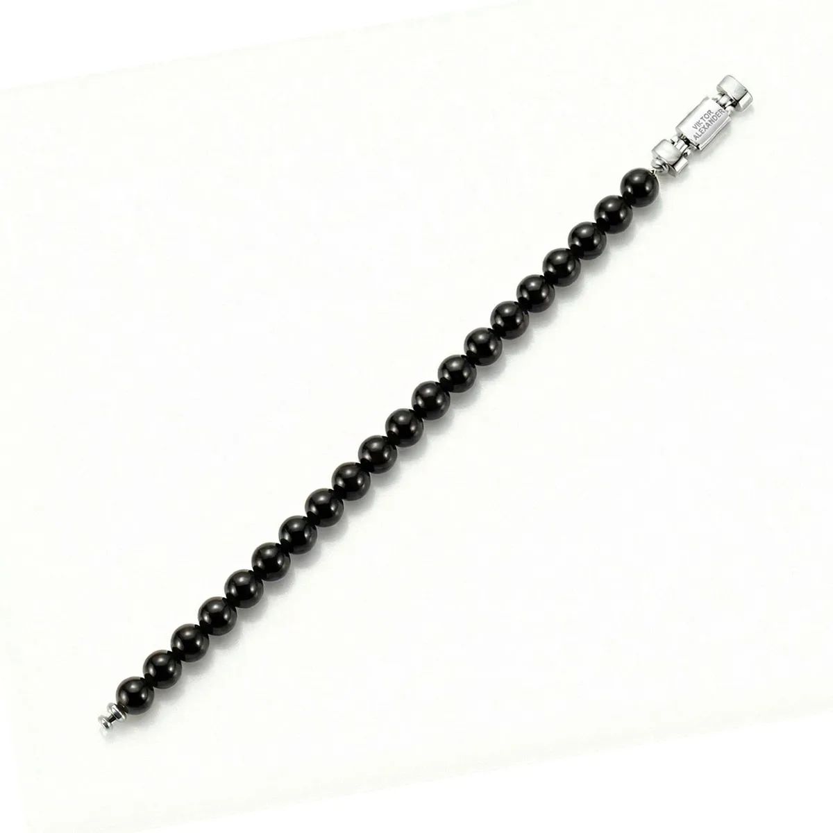 Regalia S 925 Silver with 3 Sizes of Black Tourmaline Oroboro Bracelet, view 2 – Viktor Alexander