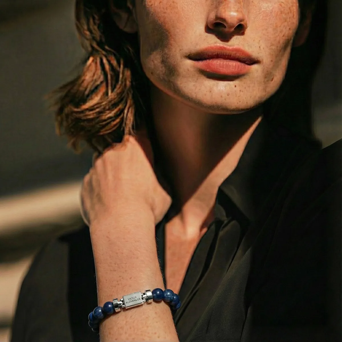 Regalia S 925 Silver with 3 Sizes of Kyanite Oroboro Bracelet, view 4 – Viktor Alexander