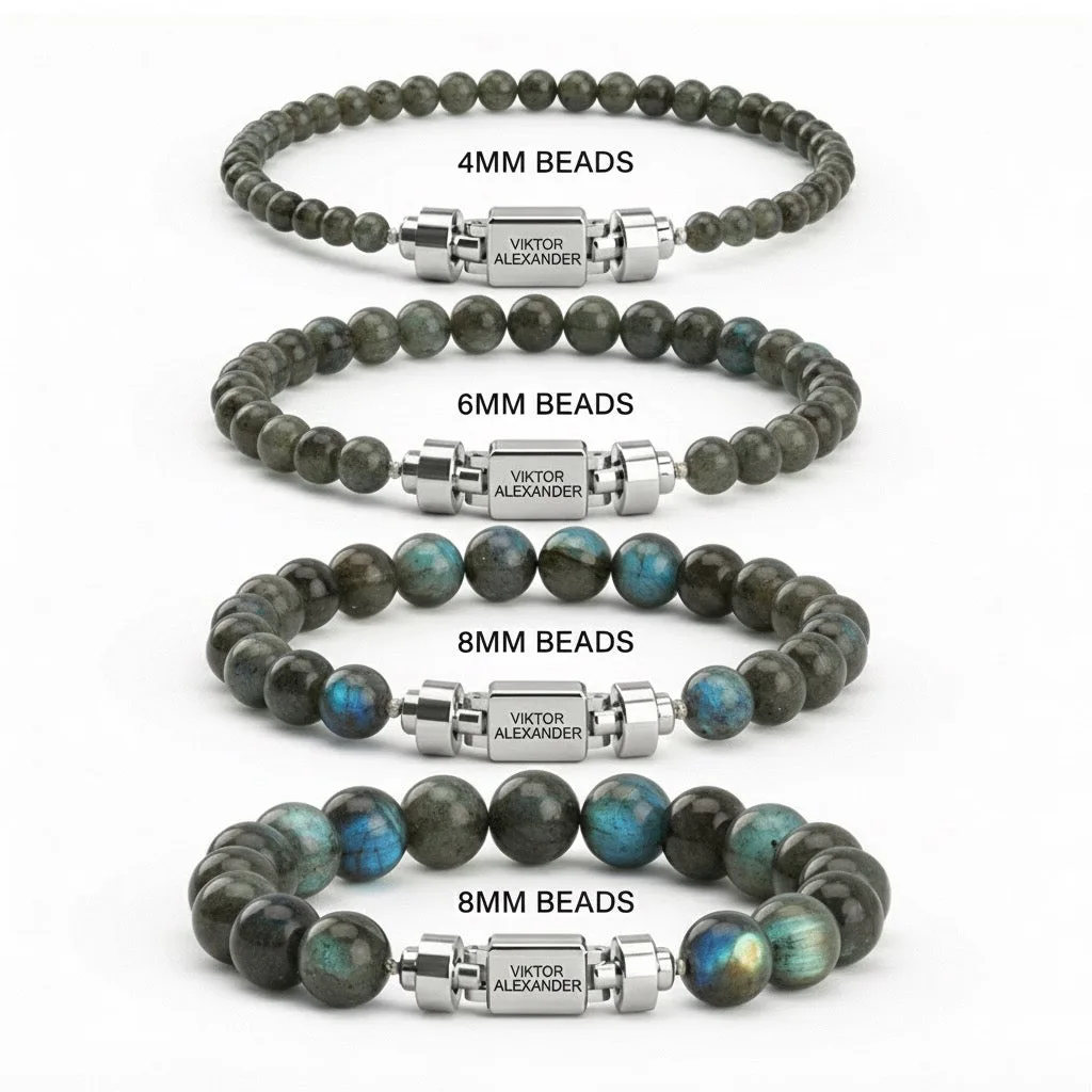Regalia S 925 Silver with 3 Sizes of Labradorite Oroboro Bracelet, view 3 – Viktor Alexander