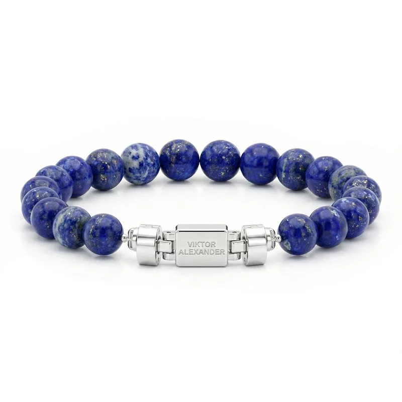 Regalia S 925 Silver with 3 Sizes of Lapis Lazuli Oroboro Bracelet