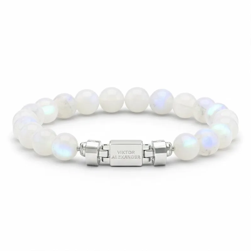 Regalia S 925 Silver with 3 Sizes of Moonstone Oroboro Bracelet