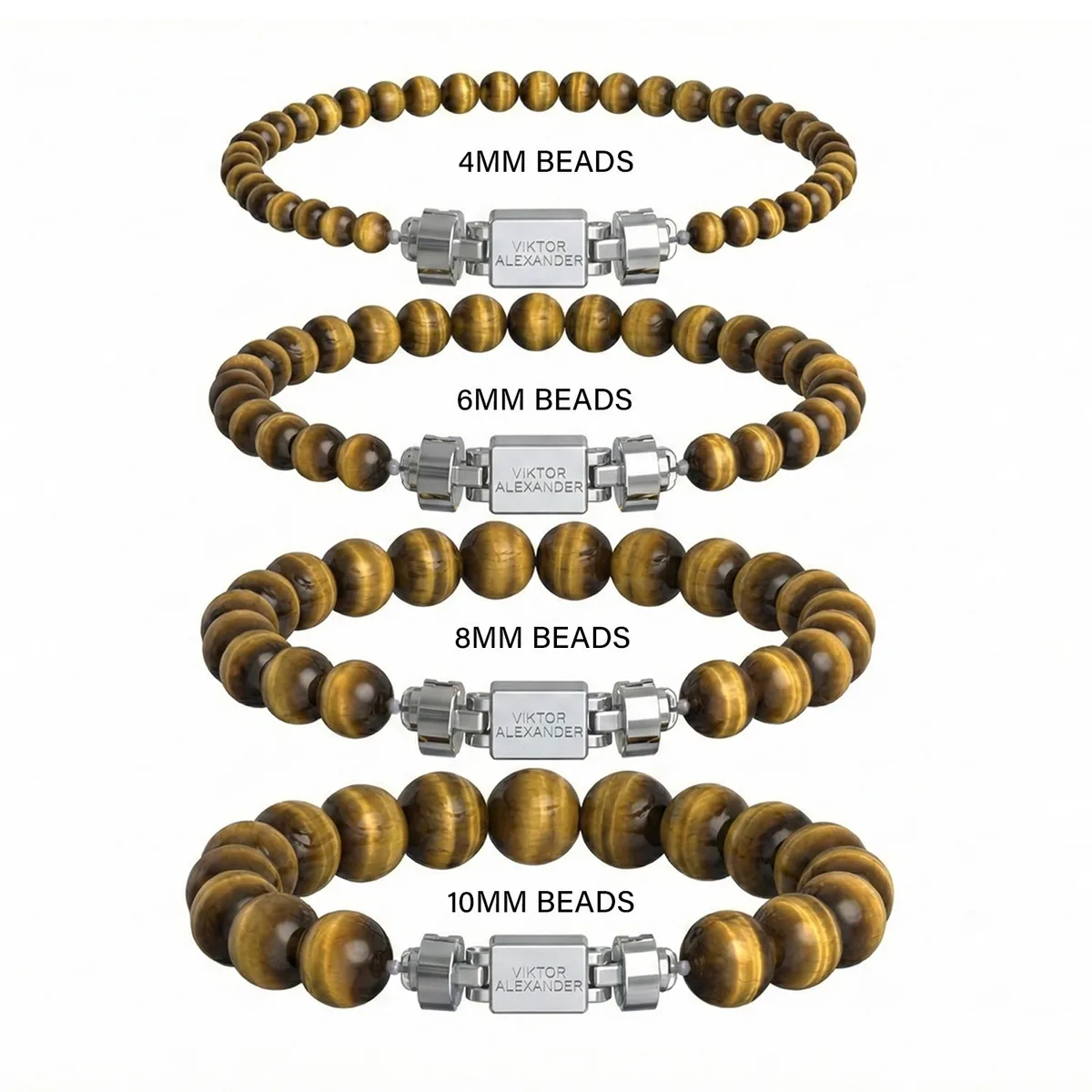 Regalia S 925 Silver with 3 Sizes of Tiger’s Eye Oroboro Bracelet, view 5 – Viktor Alexander