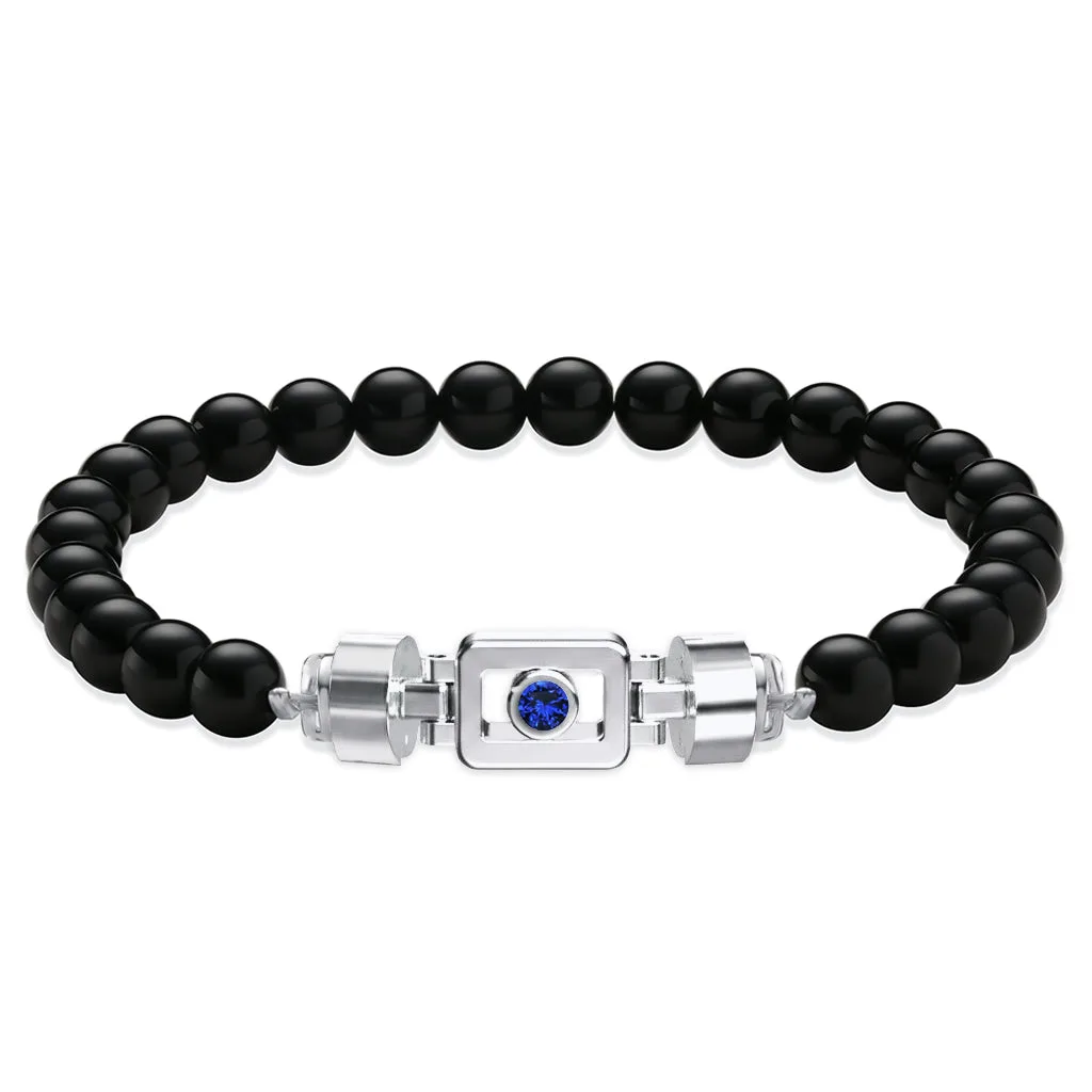 Blue Sapphire 925 Silver with Gemstone XOXO Bracelet, view 4 – Viktor Alexander