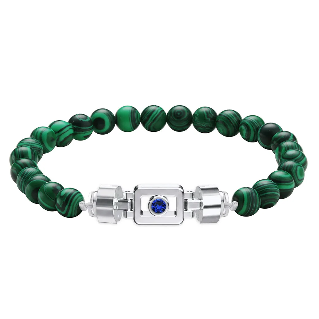 Blue Sapphire 925 Silver with Gemstone XOXO Bracelet, view 6 – Viktor Alexander