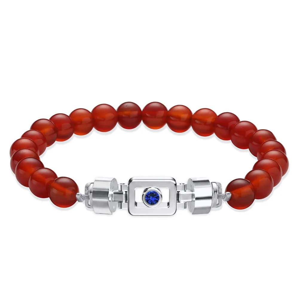 Blue Sapphire 925 Silver with Gemstone XOXO Bracelet, view 7 – Viktor Alexander
