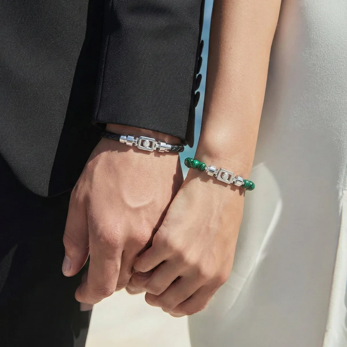 Diamond 925 Silver with Gemstone XOXO Bracelet, view 3 – Viktor Alexander