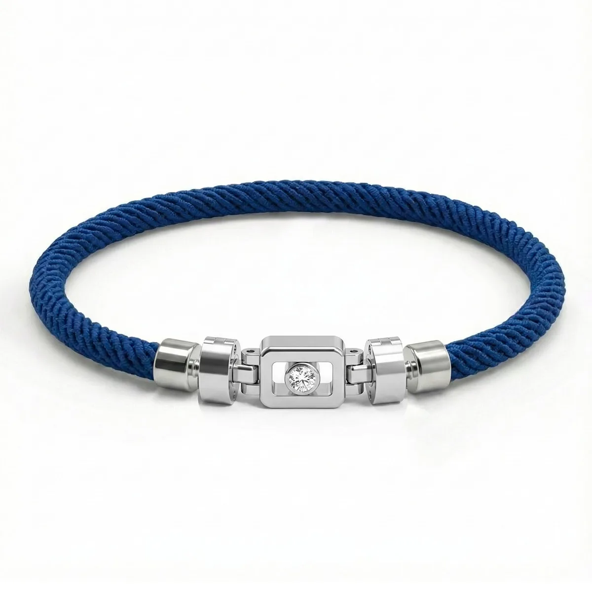 Diamond 925 Silver with Nylon XOXO Bracelet, view 11 – Viktor Alexander