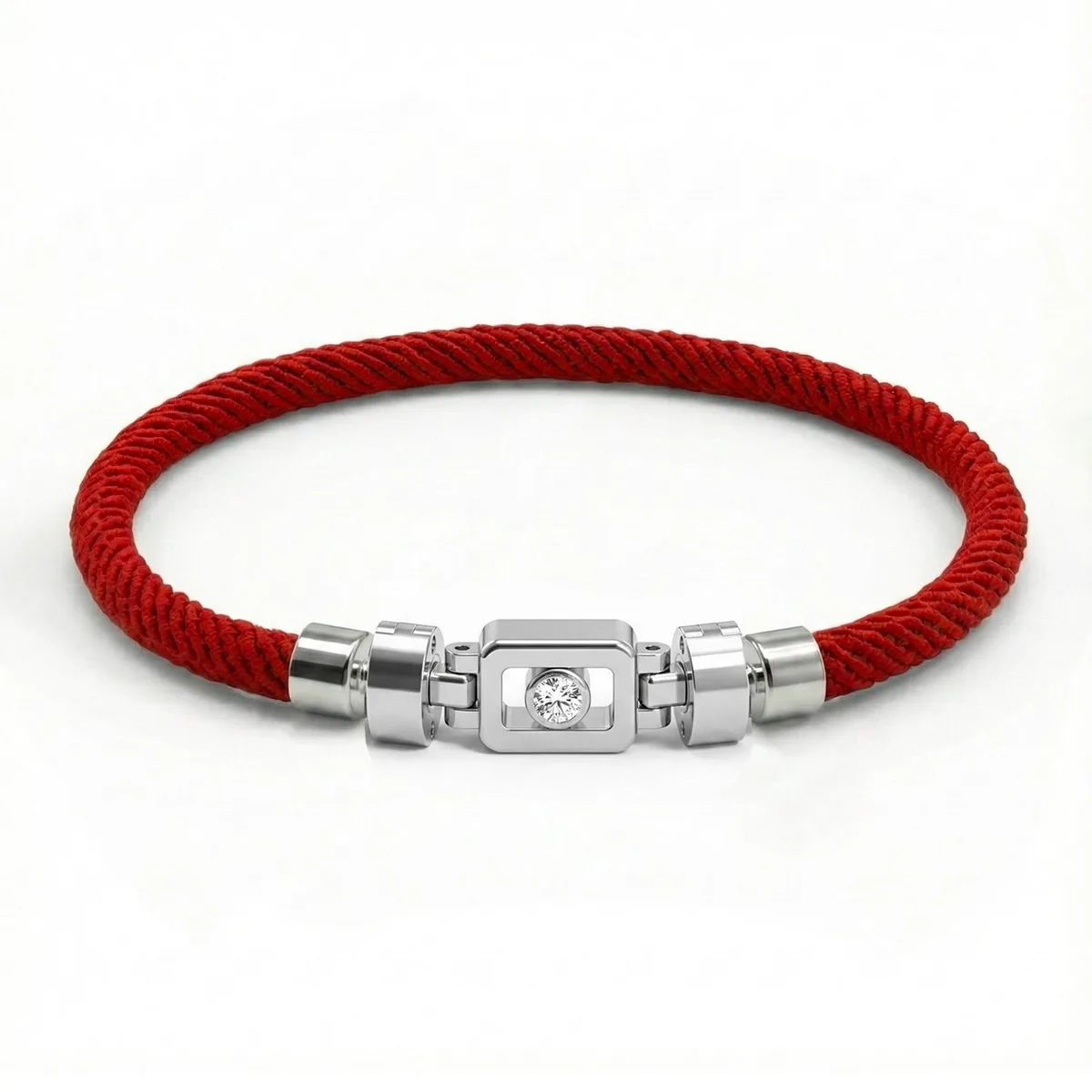 Diamond 925 Silver with Nylon XOXO Bracelet, view 12 – Viktor Alexander
