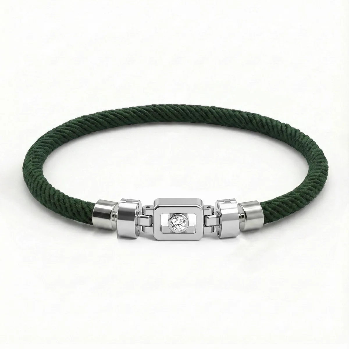Diamond 925 Silver with Nylon XOXO Bracelet, view 13 – Viktor Alexander
