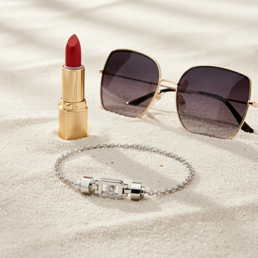 Diamond 925 Silver with Silver Link XOXO Bracelet, view 13 – Viktor Alexander