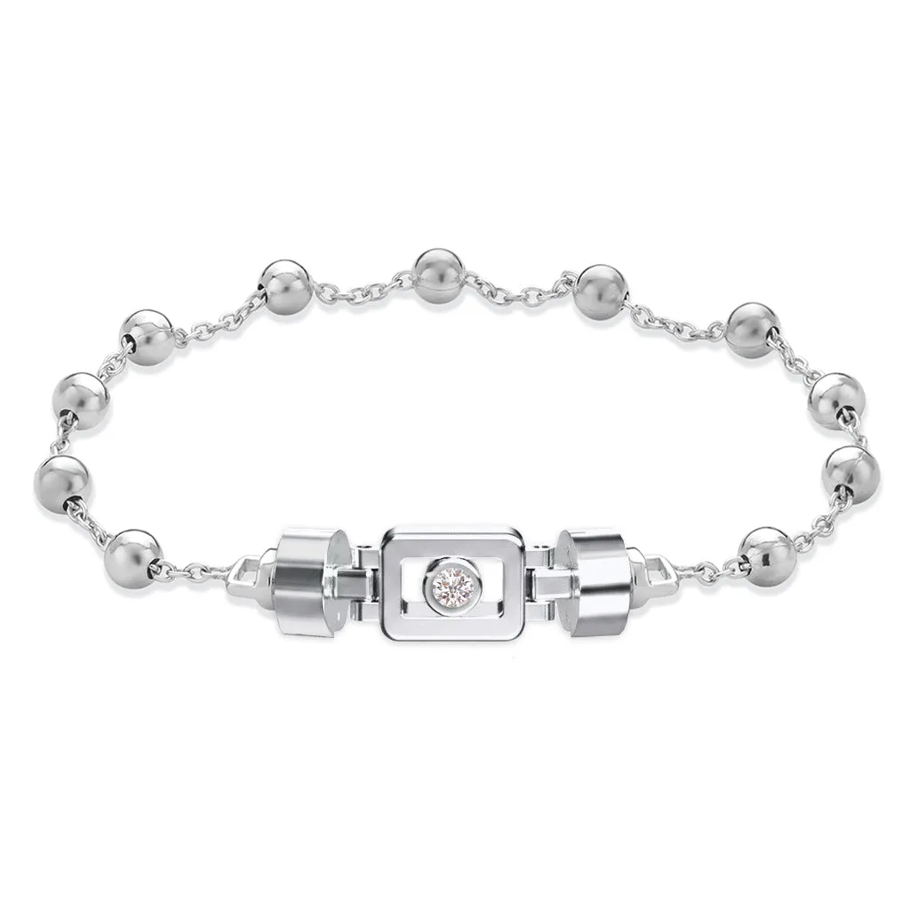 Diamond 925 Silver with Silver Link XOXO Bracelet, view 15 – Viktor Alexander