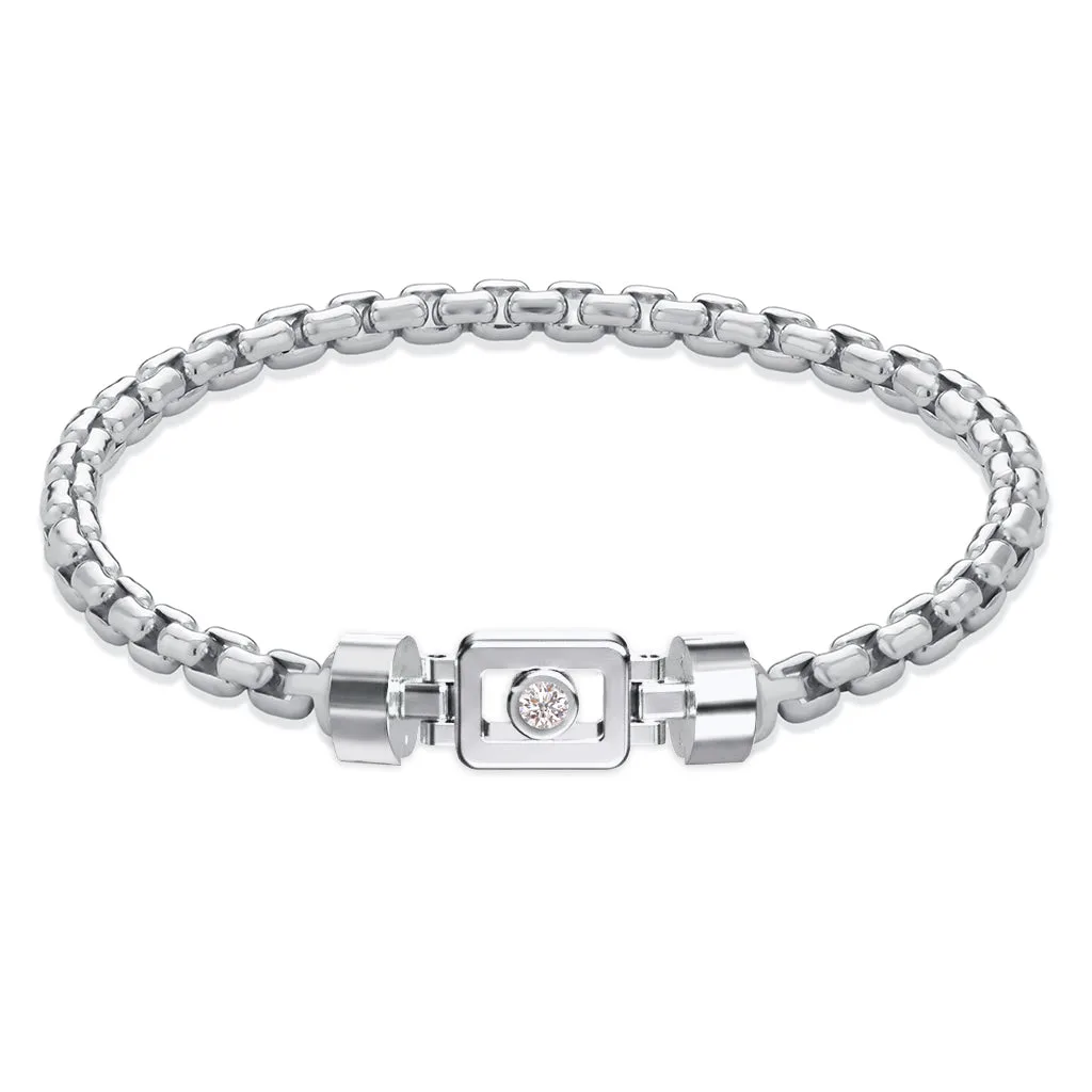 Diamond 925 Silver with Silver Link XOXO Bracelet, view 16 – Viktor Alexander