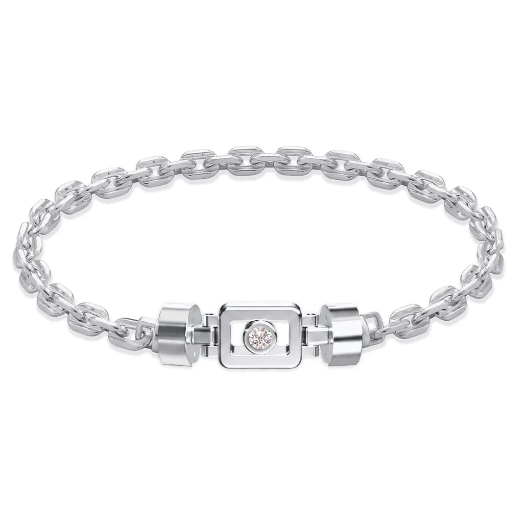 Diamond 925 Silver with Silver Link XOXO Bracelet, view 17 – Viktor Alexander