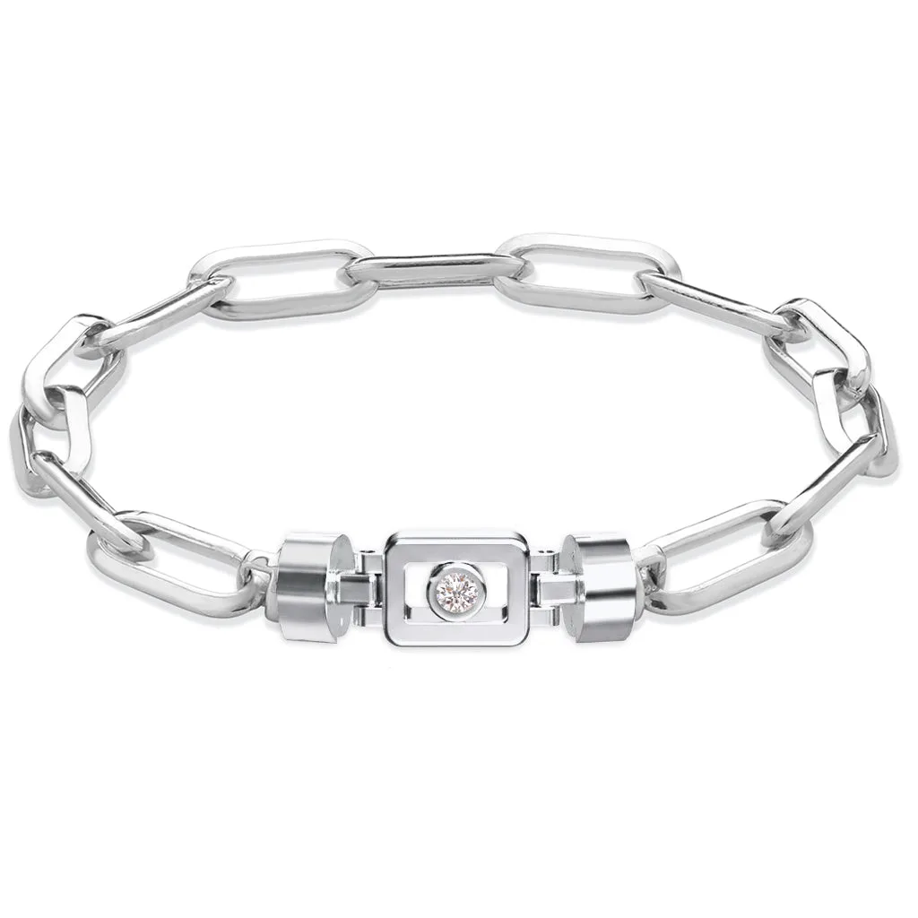 Diamond 925 Silver with Silver Link XOXO Bracelet, view 18 – Viktor Alexander