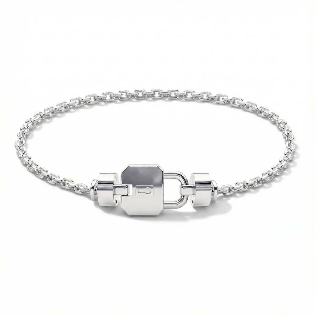 Regalia S Lock 925 Silver Chain Link Bracelet, view 2 – Viktor Alexander