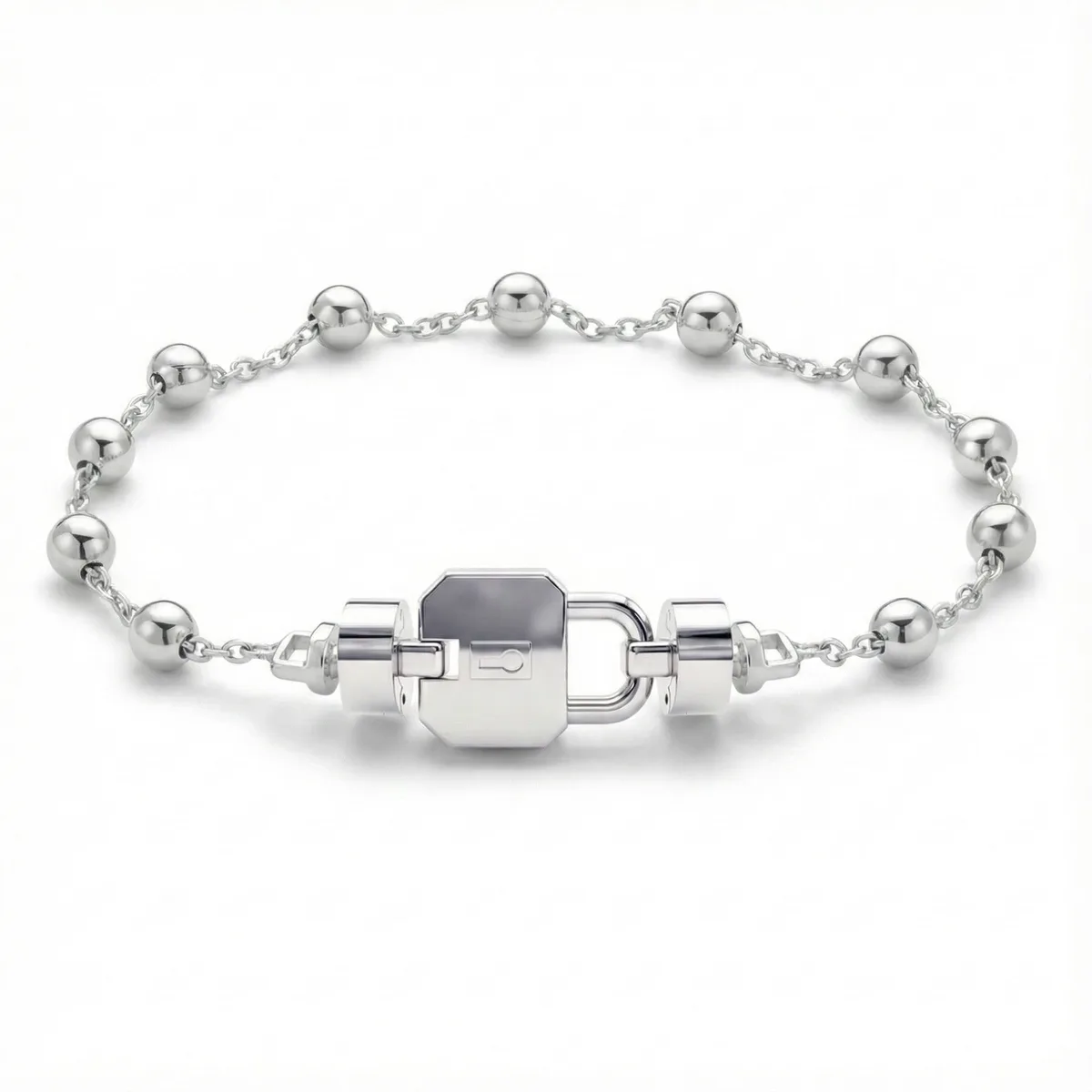 Regalia S Lock 925 Silver Chain Link Bracelet, view 3 – Viktor Alexander