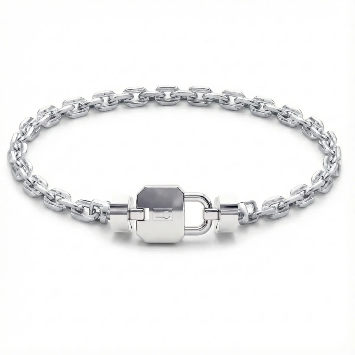 Regalia S Lock 925 Silver Chain Link Bracelet, view 6 – Viktor Alexander