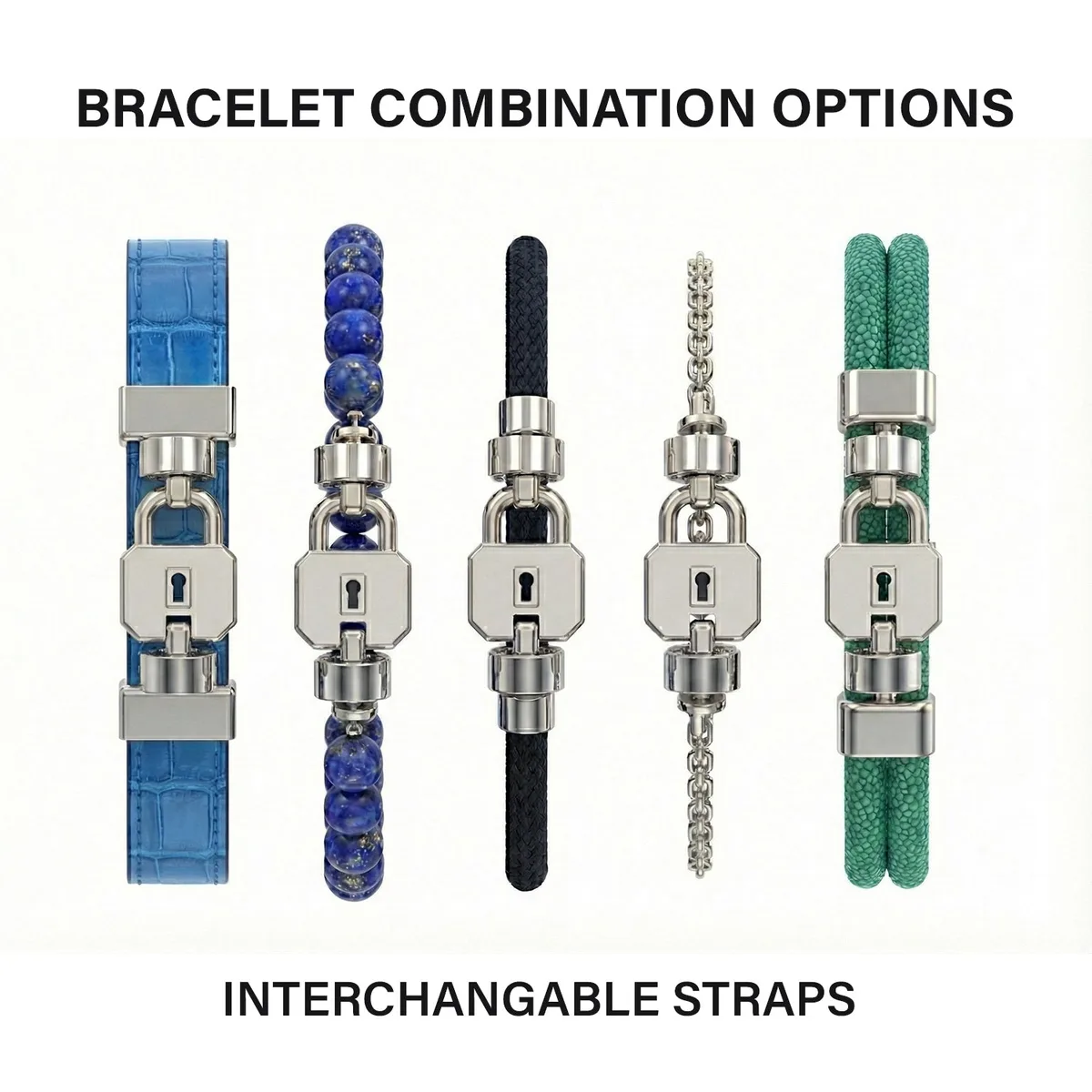 Regalia S Lock 925 with Gemstone Bead Bracelet, view 12 – Viktor Alexander