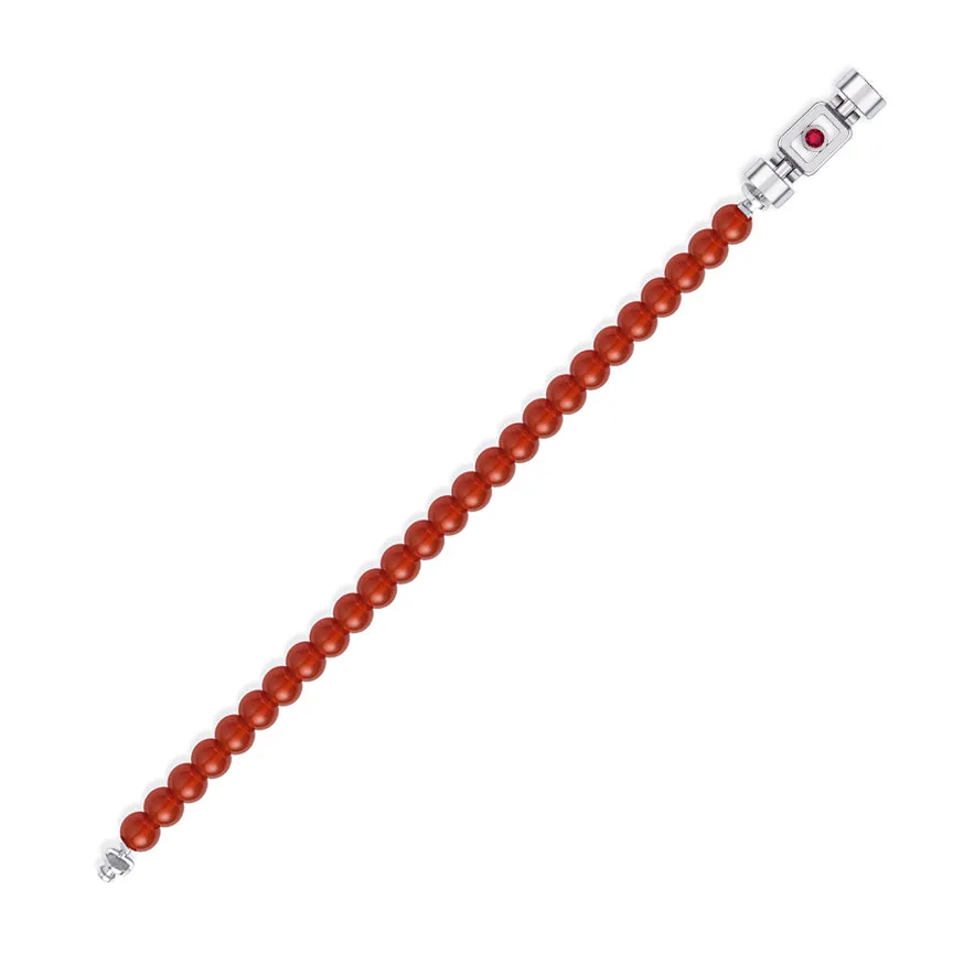 Ruby 925 Silver with Gemstone XOXO Bracelet, view 2 – Viktor Alexander