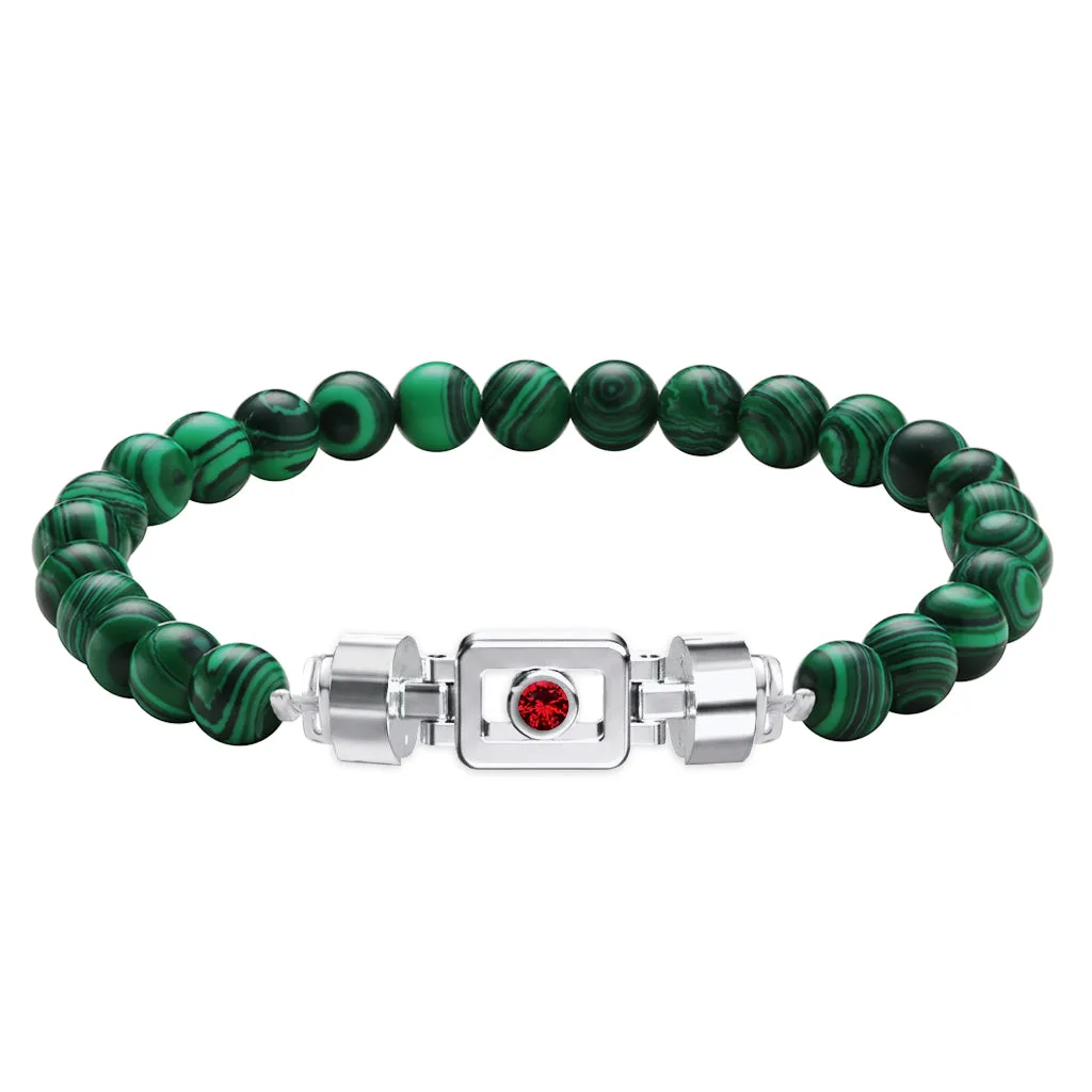 Ruby 925 Silver with Gemstone XOXO Bracelet, view 8 – Viktor Alexander